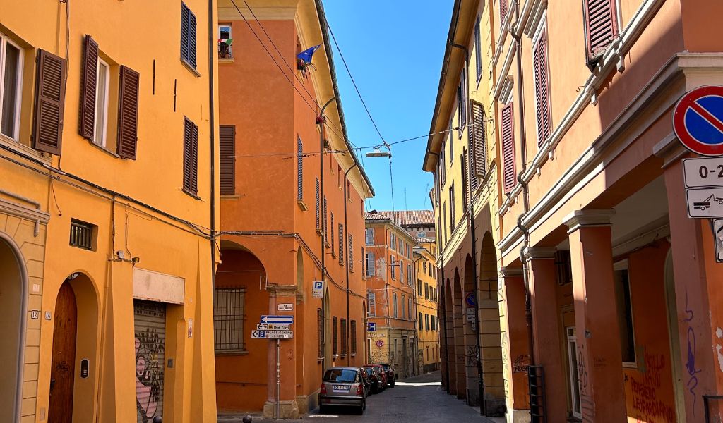 driving in town in italy