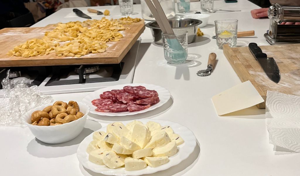 preparing food in an italian kitchen