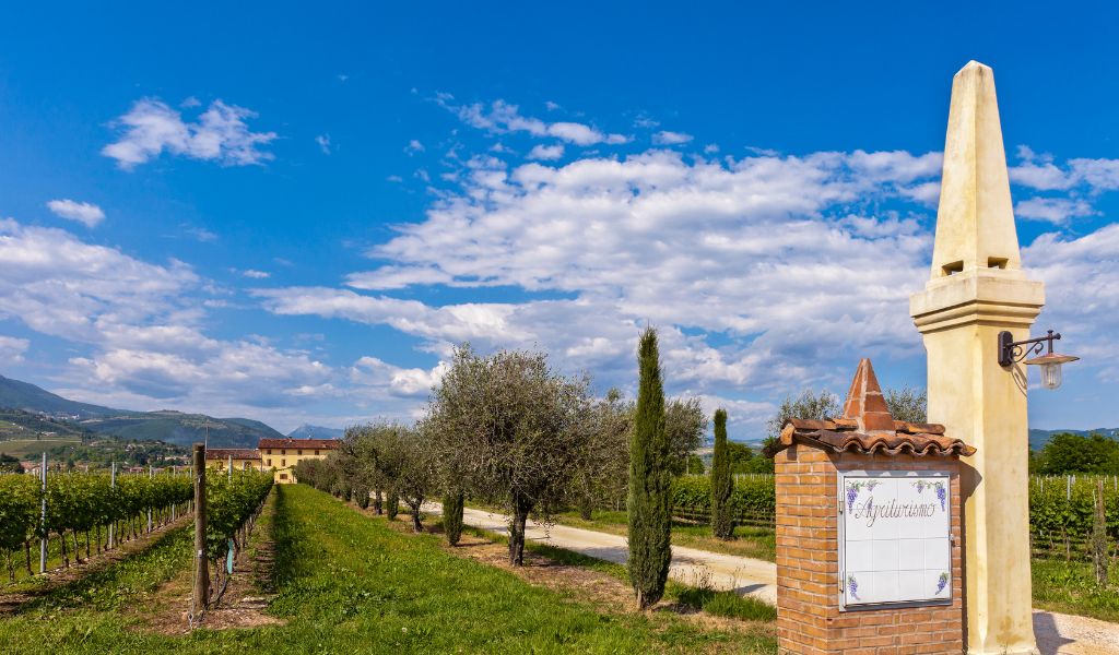 the entrance to an agriturismo in italy