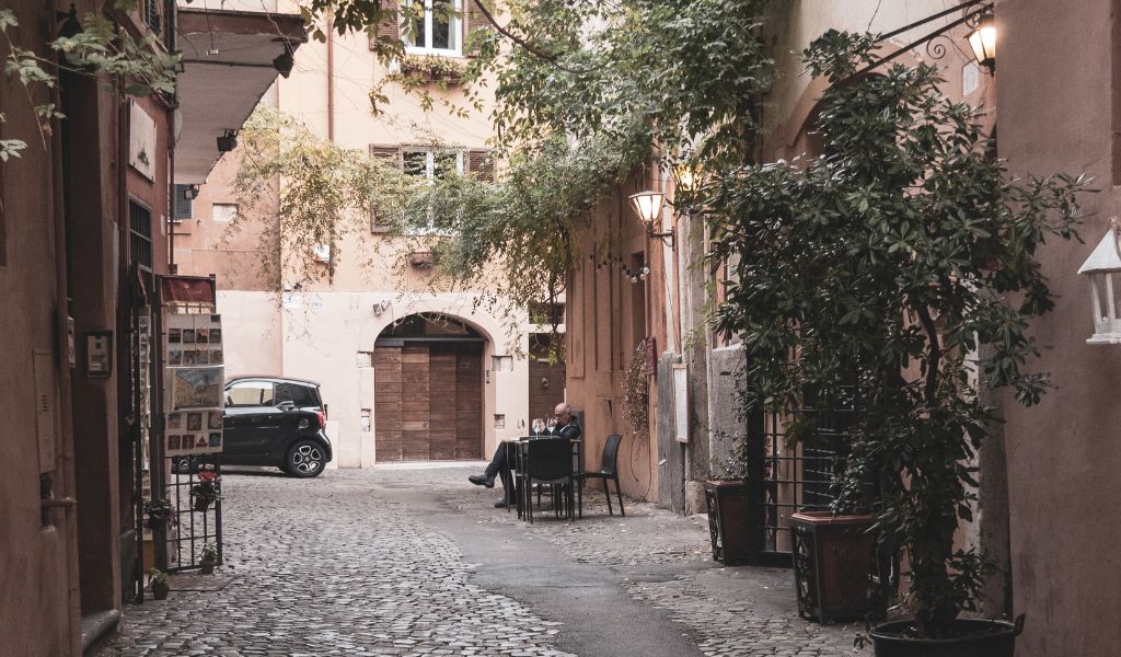 street in trastevere, rome