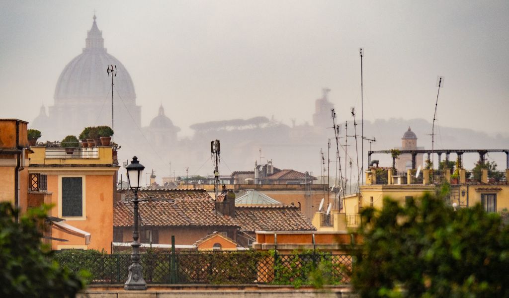rome rooftop view across to the vatican