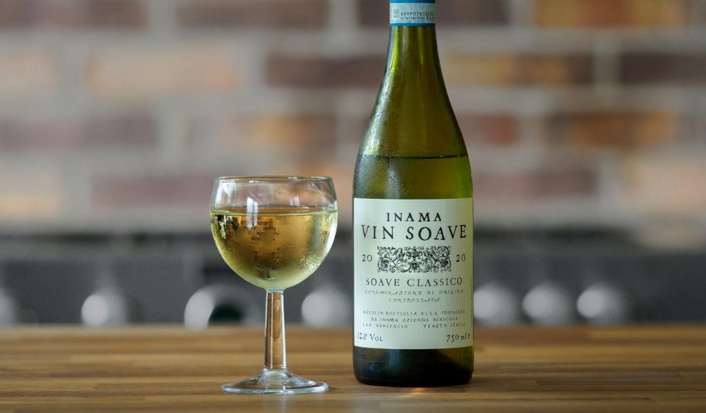 bottle of soave wine